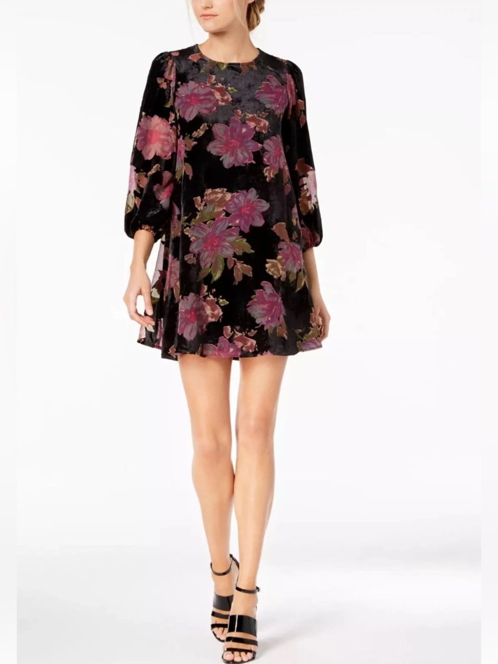Calvin Klein Dress Womens Size 12 Velvet Burnout Fairy Whimsigoth Festival Boho